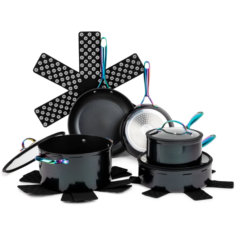 

Thyme & Table, 12-Piece Cookware Set, Rainbowcookware pots and pans set