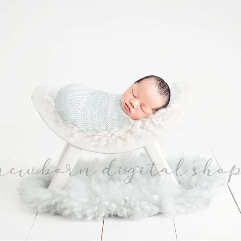 Creative Newborn Photography Solid Wood Props Semi Round Stool Studio Baby Photography Props Crescent Stool Shooting Props