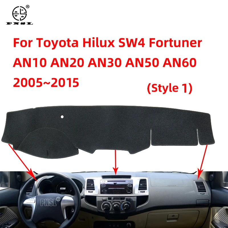 

Коврик для приборной панели Toyota Hilux SW4 Fortuner AN10 AN20 AN30 AN50 AN60 SR5 2005-2015