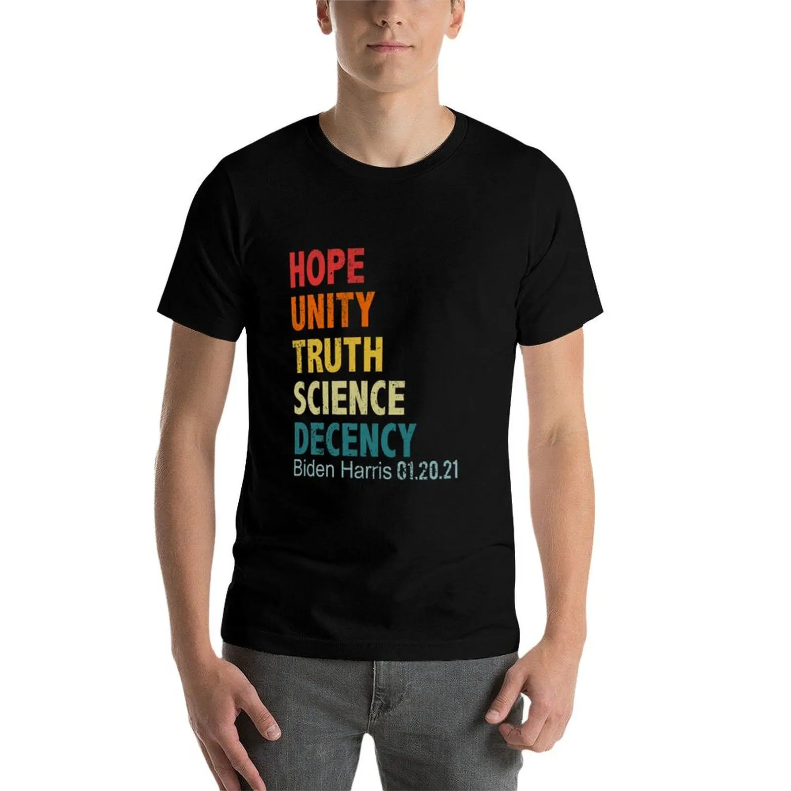 Фото Футболка Biden Harris Hope Unity Truth Science Decency - Inauguration Day 2021, легкая футболка для походов №3