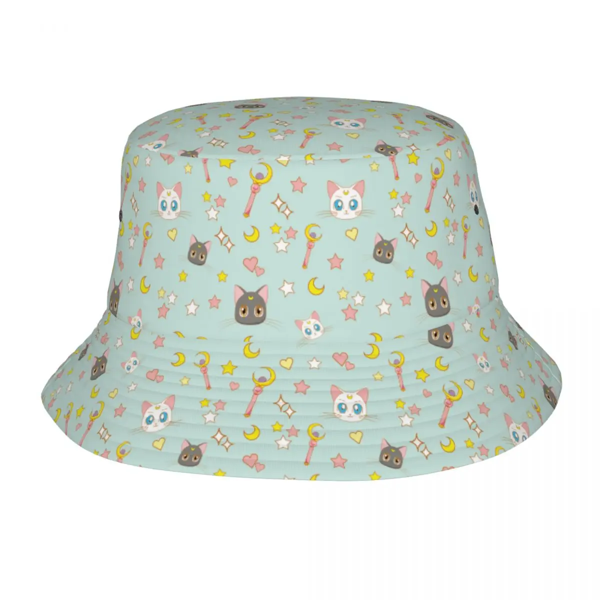 

Moon Artemis Cats Sailor Moon Luna Bucket Hat Beach Hatwear Accessories Fishing Cap for Hiking Girl Panama Hat UV Protection
