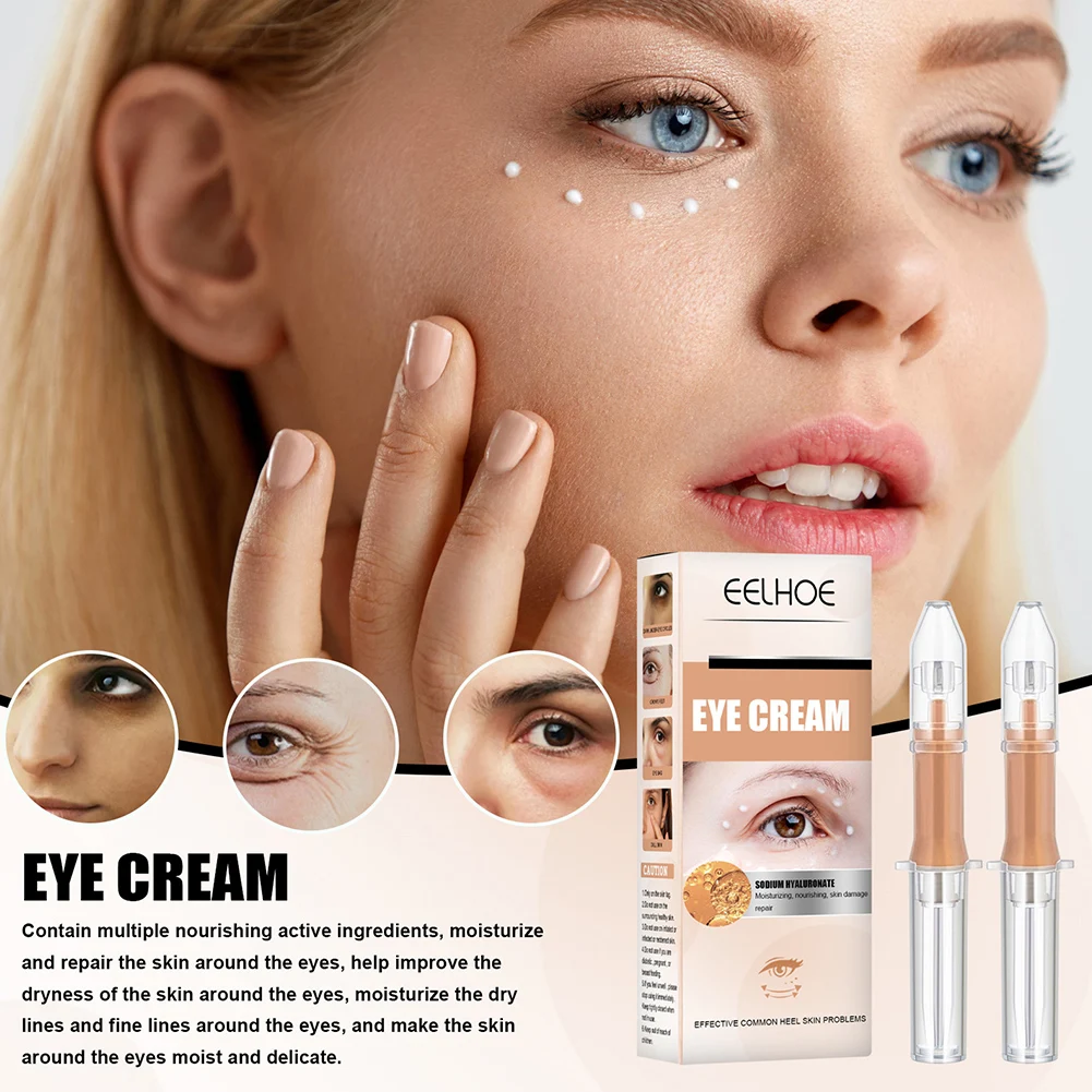 

2pcs Eye Cream Lifts Eye Bags Turns Wrinkles Replenishes WaterDesalinates Dark Circles Fine Lines,Eye Lines Eye Essential Oil
