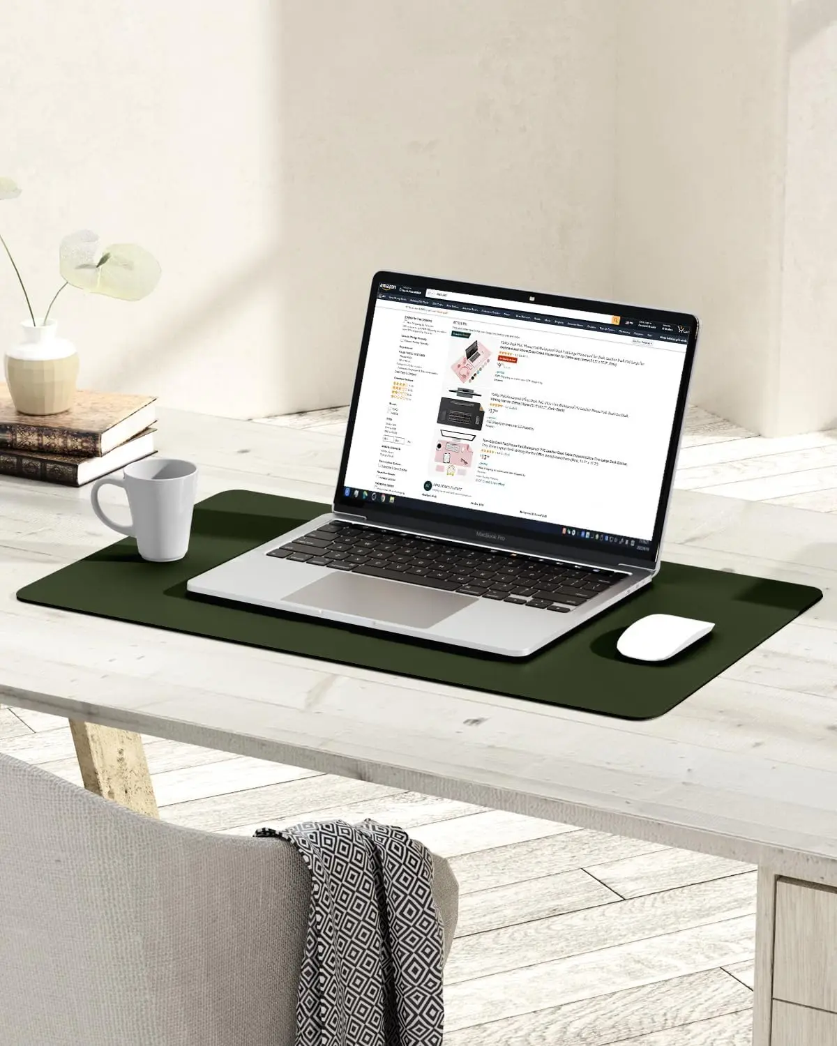 Настольный коврик кожаный нескользящий настольный большой для мыши рабочего