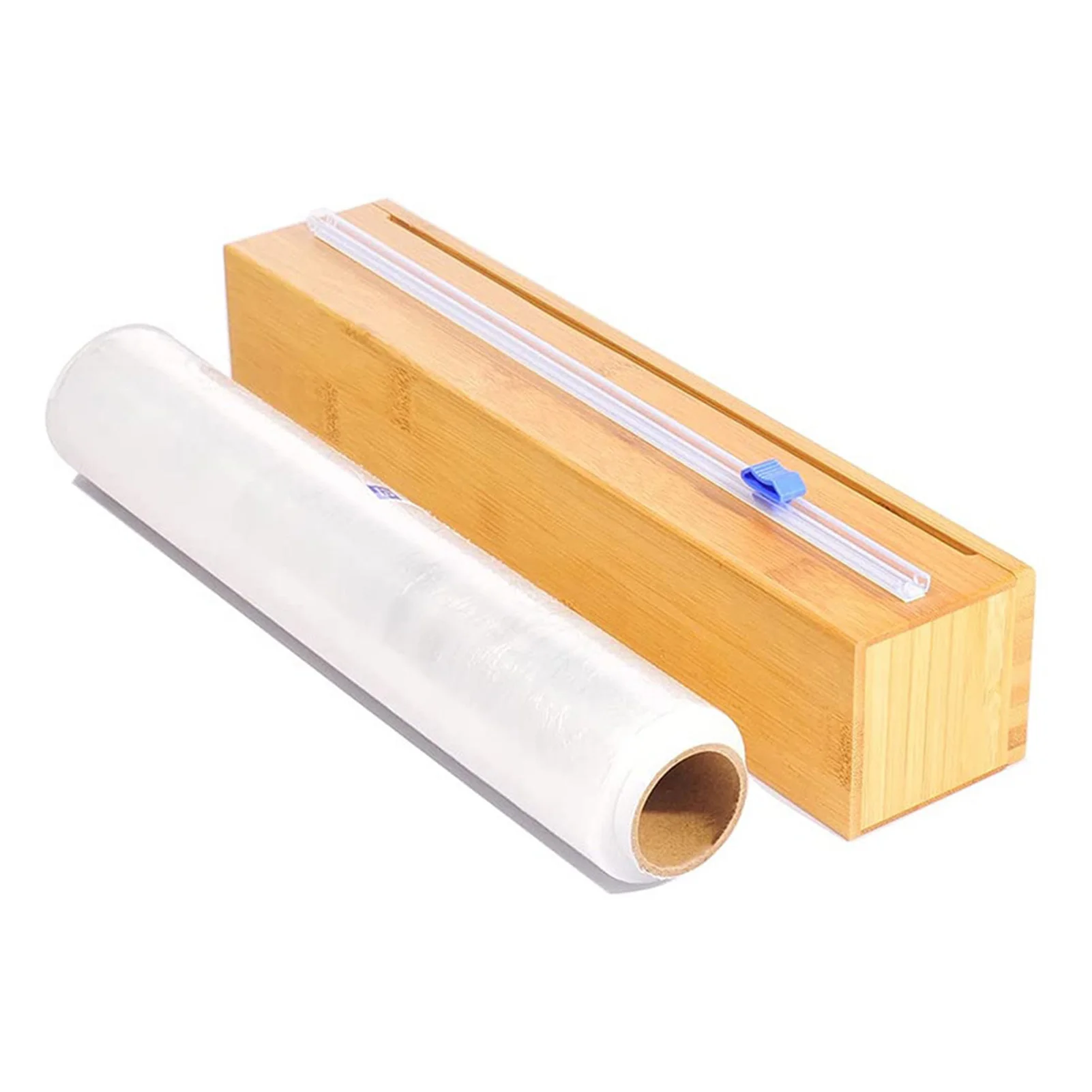

Plastic Wrap Cutter Household Kitchen Plastic Wrap Dispenser Refillable Sliding Cutter Preservative Film Cutter Tin Foil Roll