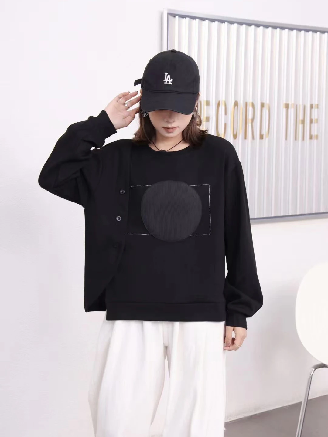 Женская асимметричная футболка Sl из полиэстера и хлопка