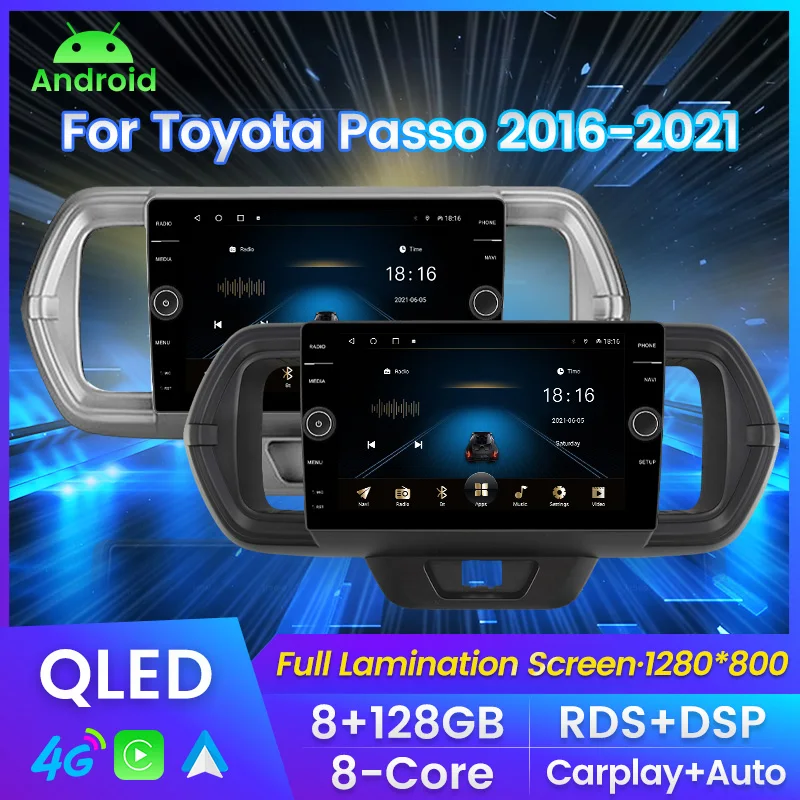 

Автомобильный радиоплеер на Android для Toyota Passo III 3 2016-2021, правосторонний водитель, GPS-навигация, автомобильный Головной блок Carplay No 2 Din SWC