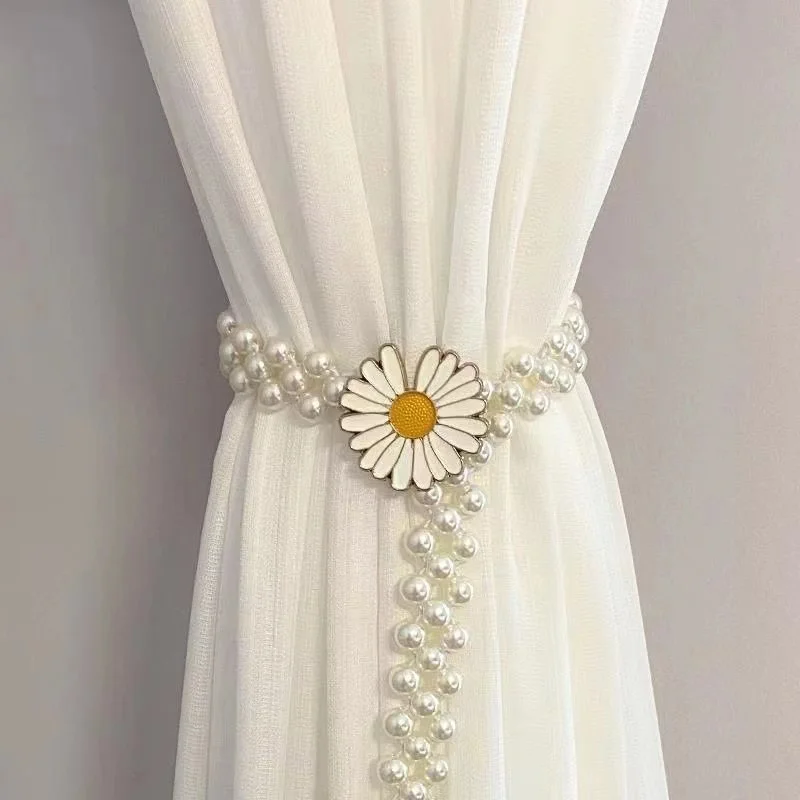 

1Pc Curtain Tieback Flower High Quality Elastic Holder Hook Buckle Clip Pretty and Fashion Polyester Decorative Home Accessorie
