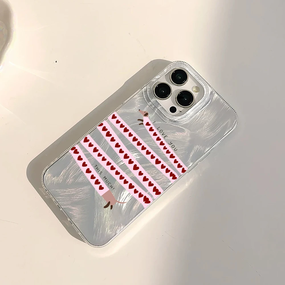 Фото Оригинальный милый чехол для телефона с таксой (IMD) для Xiaomi Redmi Note 14 Pro 13 12 11 10 Pro 5G 13C 14C Plus, с текстурой перьев №5