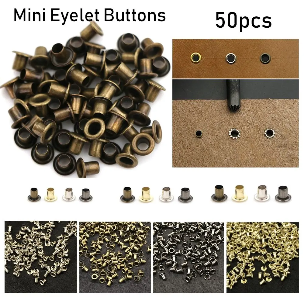 

50Pcs 1.5-2.5MM Mini Ultra-Smal Metal Eyelet Buttons DIY Dolls Buckles Stuffed Toys Belt Buckle Shoes Clothes Sewing Accessory