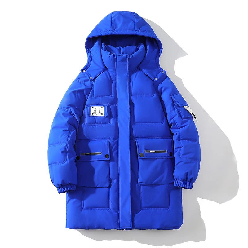 2023 Men's Winter Jacket And Coats Thicken Warm Hooded Mid Length Cotton Padded Windproof Waterproof Outwear