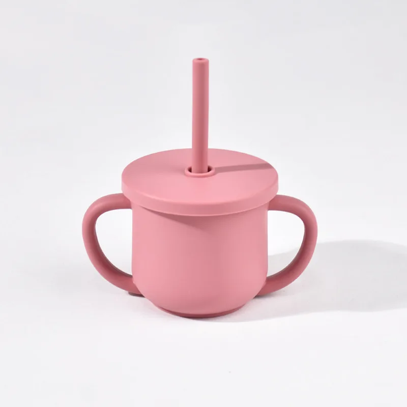 Детская силиконовая соломенная чашка без бисфенола А портативная емкость для