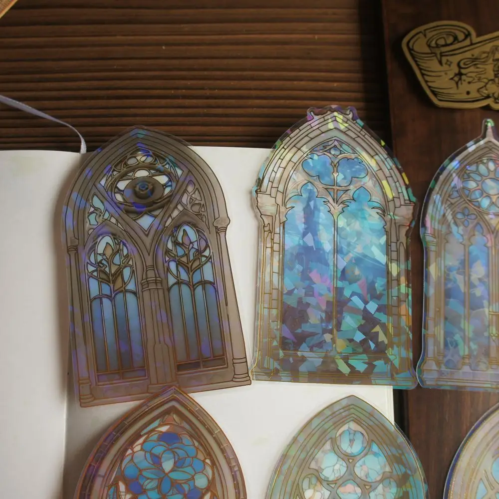 10 шт. лазерный Алмазный Узор окон витражного стекла замок стильная ПВХ наклейка