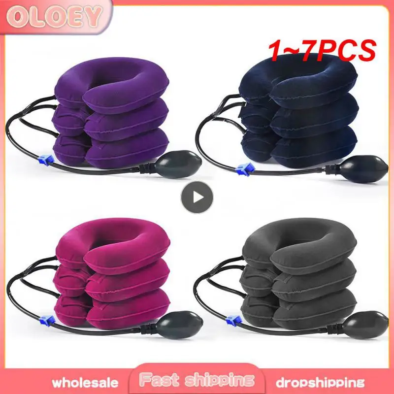 

1~7PCS Neck Stretcher Inflatable Air Cervical Traction Relax 1 Tube House Devices Orthopedic Pillow Collar Pain Relief