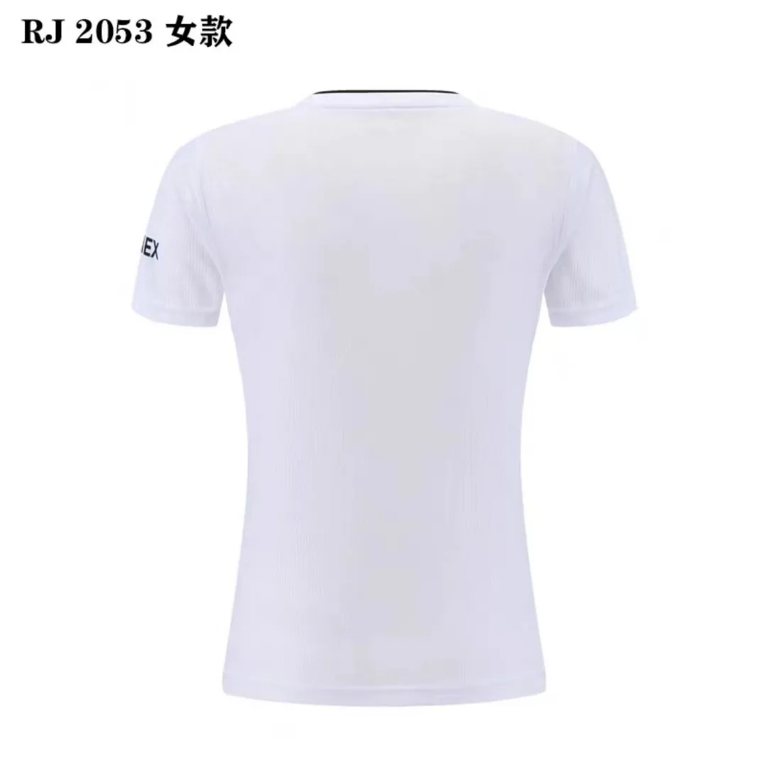 YY badminton half-sleeve men's and women's outdoor sports V-neck match sets absorb sweat and breathe