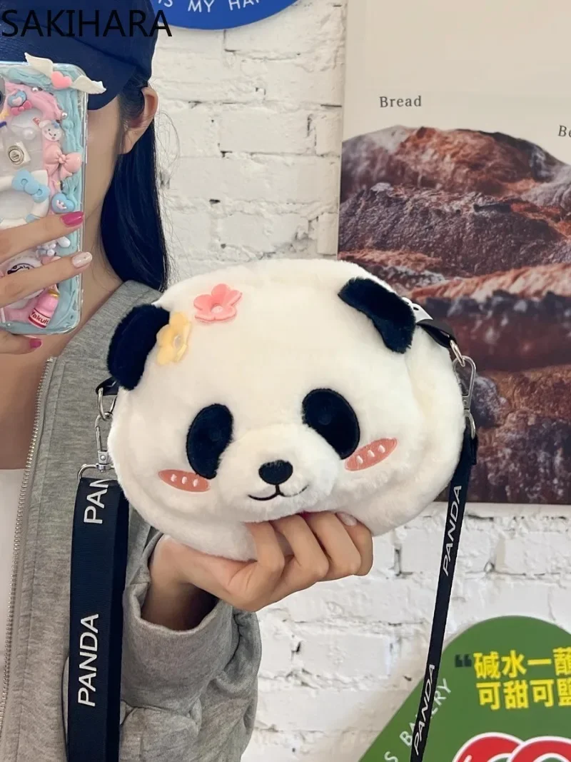 

Japanese Sweet Cartoon Furry Designer Casual Embroidery Crossbody Bag All Match Korean Fashion Large Capacity Teenagers Women