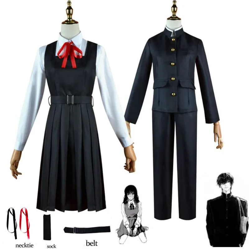 

Аниме бензопила мужской косплей Mitaka Asa Yoshida Хирофуми костюмы мужские куртки Униформа женская рубашка платье костюм аксессуары на Хэллоуин