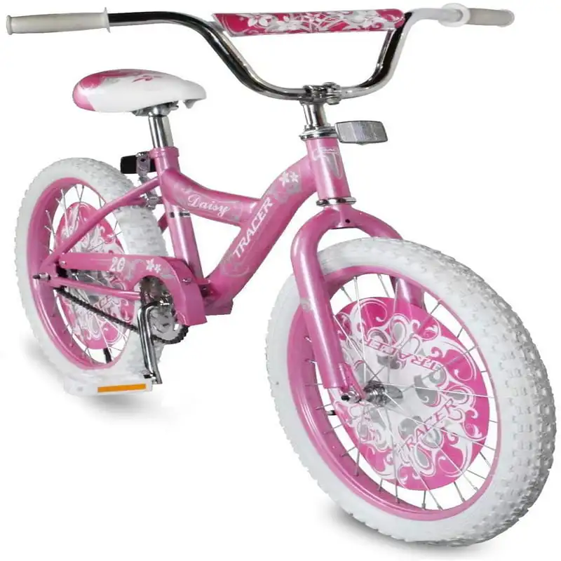 

WonderWheels 20" BMX S-Type Frame Bicycle Coaster Brake One Piece Crank Chrome Rims Tire 's Bike - Pink