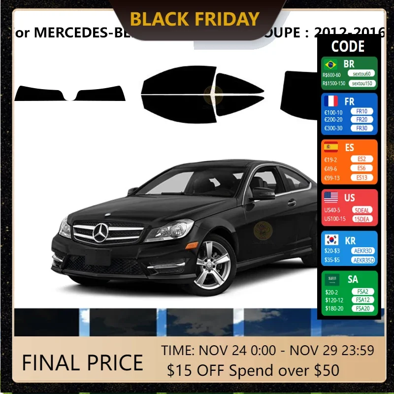 

Нанокерамическая Автомобильная УФ-пленка Precut для окон, автомобильная пленка для окон, модель MERCEDES-BENZ C204 2 DR COUPE 2012-2016