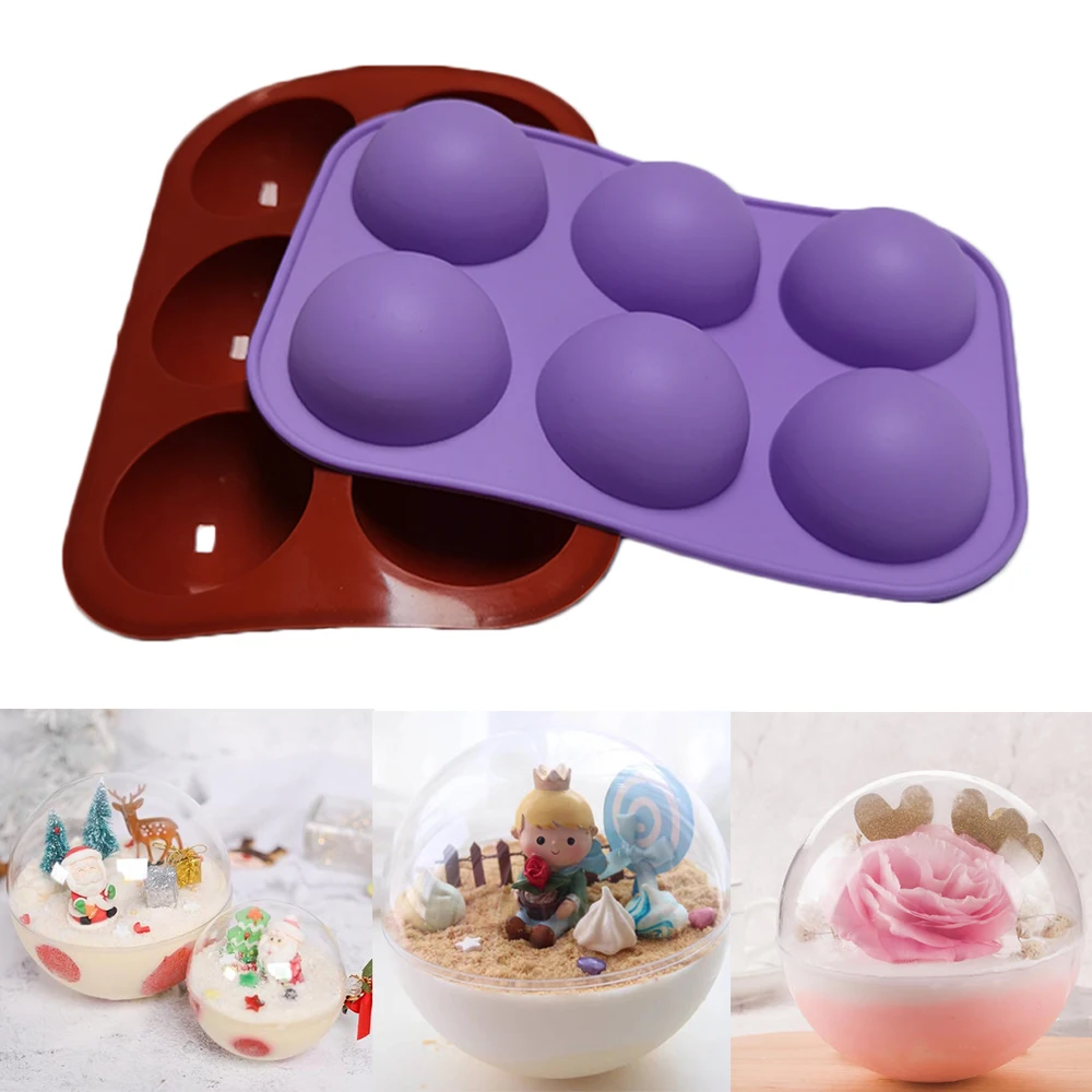 

Silicone Cake Mold 6/15 Cavity Semi Sphere Baking Mould Baking Tool DIY Ice Tray Use for Chocolate Jelly Incense Candle Soap