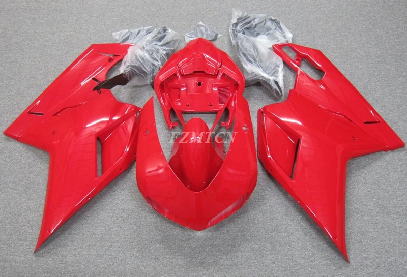 

4Gifts New ABS Motorcycle Fairings Kit Fit for Ducati 848 1098 1198 evo 2007 2008 2009 2010 2011 2012 Bodywork Set Red Full