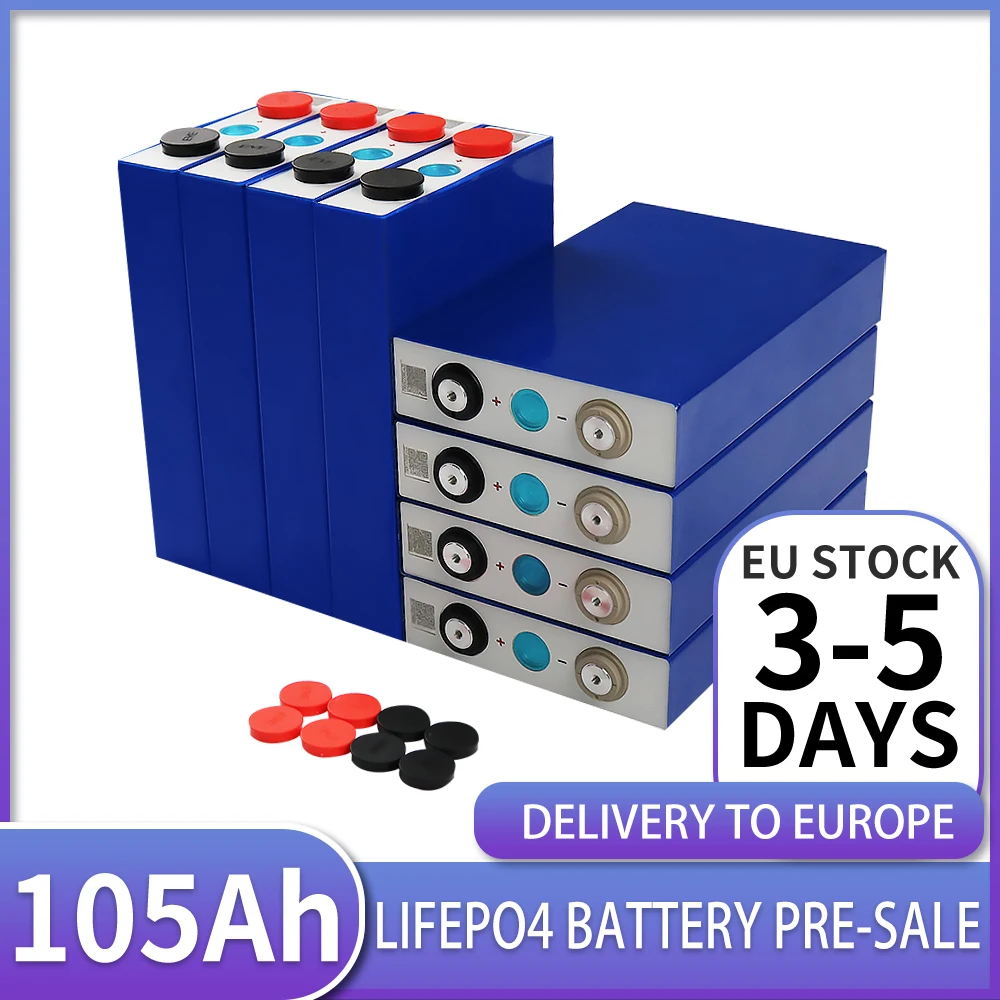 

3.2V Lifepo4 105AH Battery Grade A New 8PCS Rechargable Lifepo4 Batteri Solar For Yacht RV Energy Storage DIY 12V 24V EU US