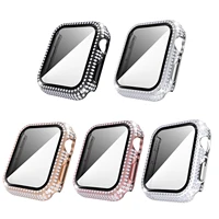 diamond watch cover built in tempered glass for apple watch 38mm 40mm 42mm 44mm for iwatch series 6 se 5 4 3 2 1 casebelt