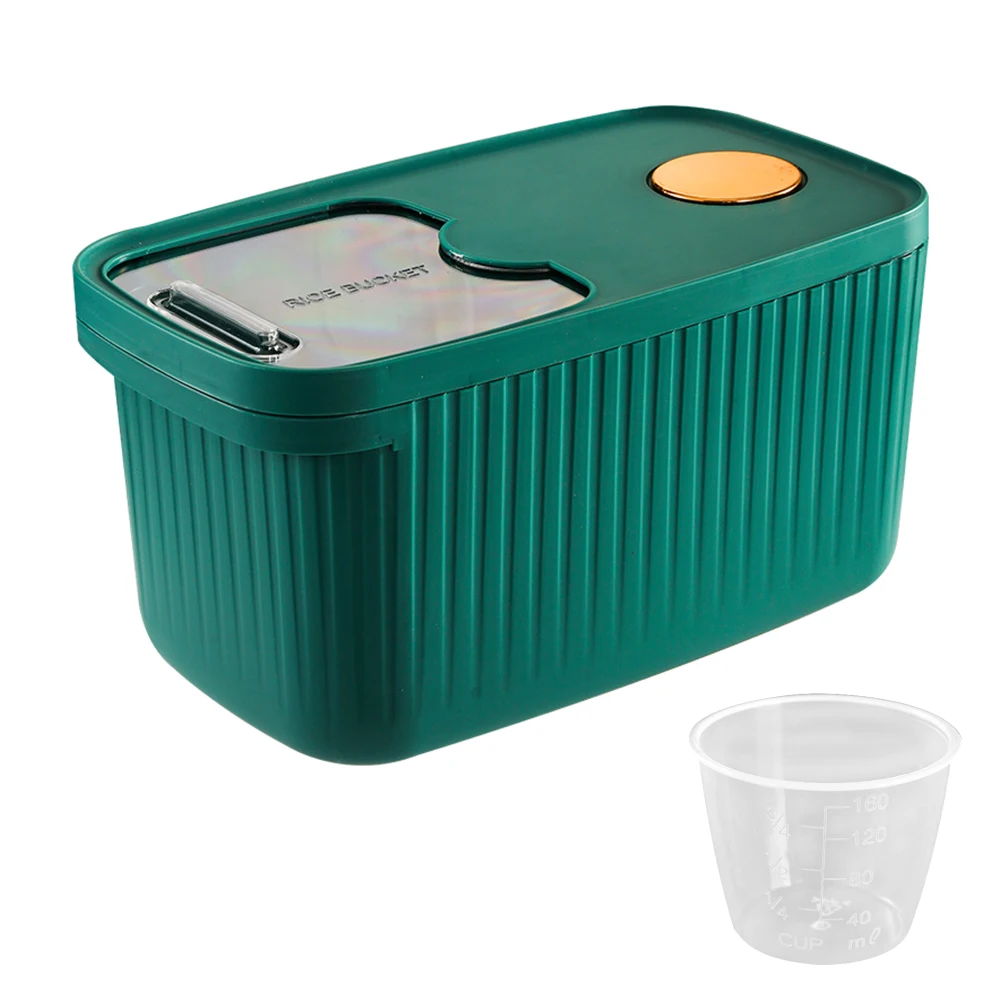 

Контейнер 10 кг с мерной чашкой, контейнер для риса, пылезащитный контейнер большой емкости, герметичная Бытовая мука, кухонные зерна хлопье...