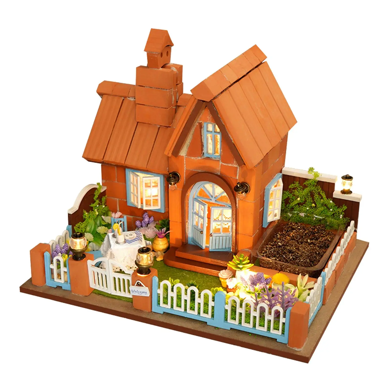 

dollhouse Miniature Handmade craft Model Mini House Crafts with Light Architecture Model Kits for Role Play DIY Model