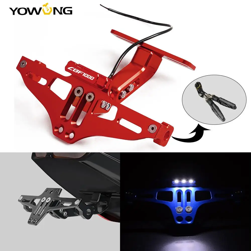 

Moto Universal Adjustable Rear License Plate Mount Holder and Turn Signal Light For HONDA CBF 1000 2006-2013 CBF1000 A 2010-2013