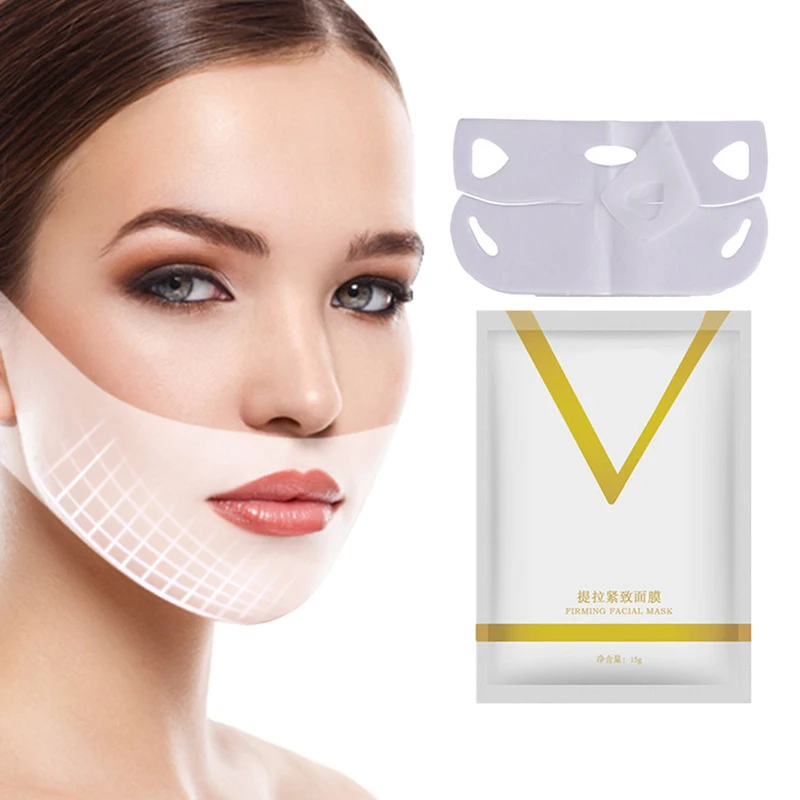 

5p Face Lift Mask Soft Gel Anti Wrinkle Tape Skin Whiten Bandage Slimming Belt V Shape Patch Reduce Double Chin Skin Care Tool