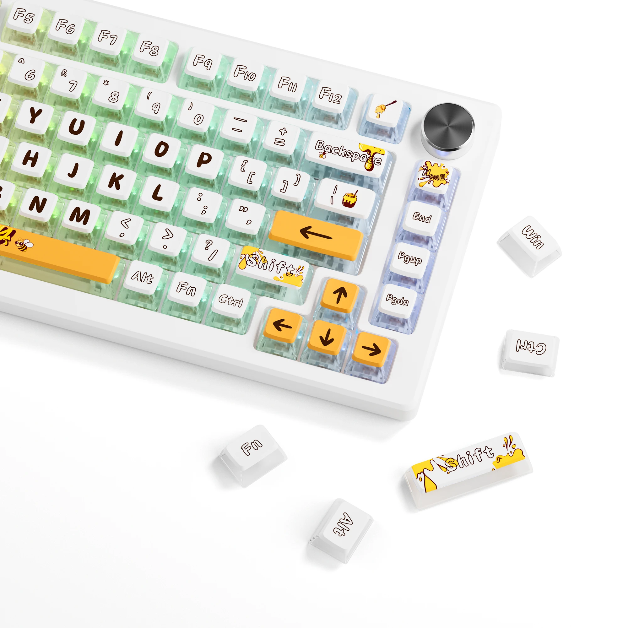 

Прозрачные колпачки для клавиш ASA для механической игровой клавиатуры Cherry MX с переключателями, 116 клавиши, блестящий пудинг ПБТ