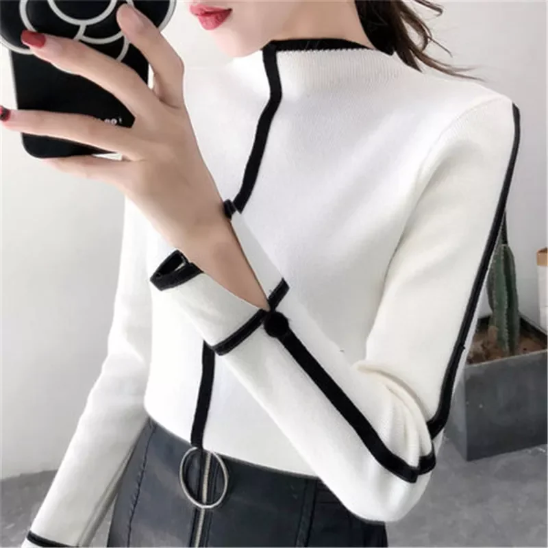 

2022New Female Soft Korean Style Skinny Winter Turtleneck Women Bodycon Basic Pullovers Long Sleeve Pull Femme Coat Female Top