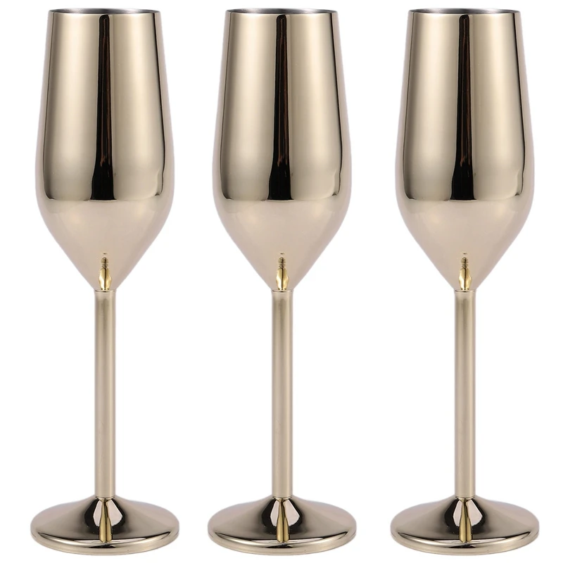 

6Pcs/Set Shatterproof Champagne Glasses Brushed Gold Wedding Toasting Champagne Flutes Drink Cup Party Marriage Wine