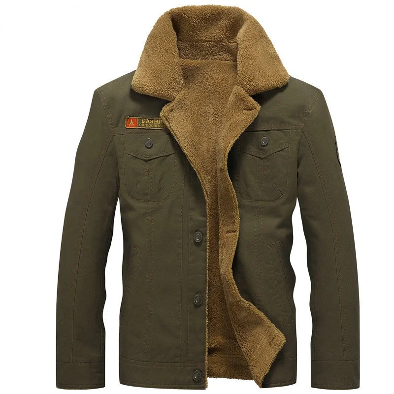 

Men's Warm Winter Jacket, Baseball Suit, Air Force Pilot Ma1, with Fur Collar, Army Tactical Polar Jacket, Direct Delivery, 2022