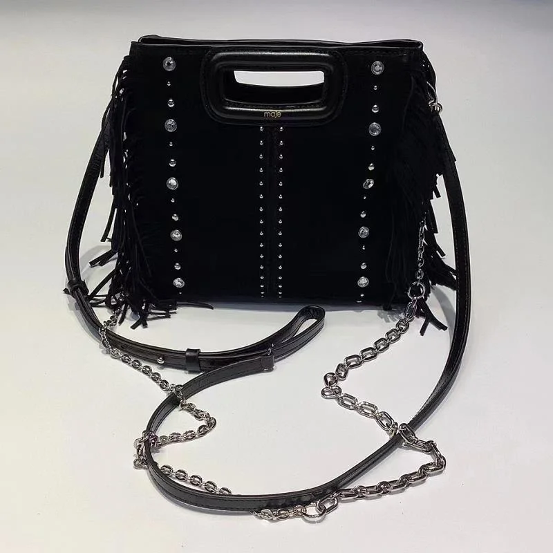 

Женская сумка-мешок из натуральной кожи, с кисточкой