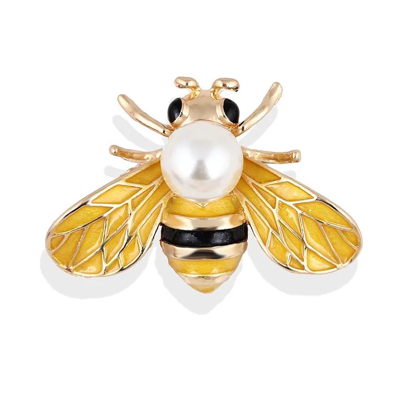 

Bee Brooch Pins For Women Fashion Insect Enamel Honey Bee Brooch With Pearl For Collar Lapel Pins Dress Scarf Shawl Decoration