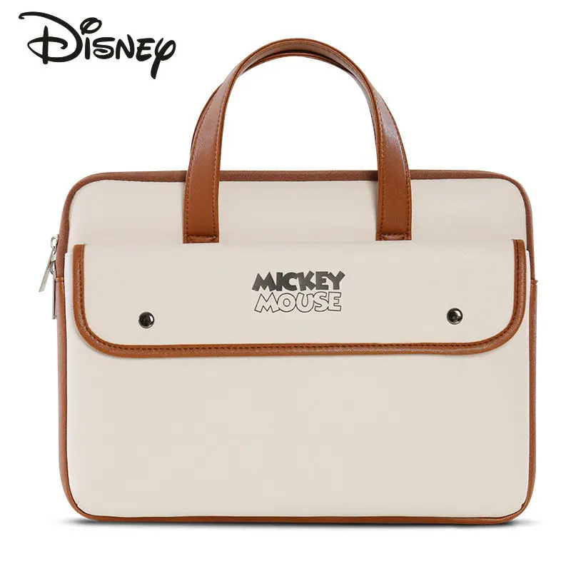 Disney Mickey New Computer Bag Fashion High Quality 13 14 15 Inch Laptop Shoulder Bag Cartoon Solid Color Portable Business Bag