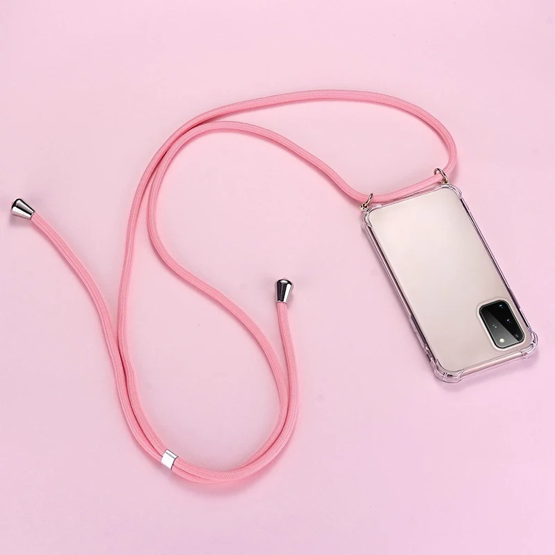 

Luxury Lanyard Silicone Phone Case For Samsung Galaxy S22 S21 S20 FE S10 Note 20 10 9 Lite Plus Ultra-thin Necklace Rope Cover