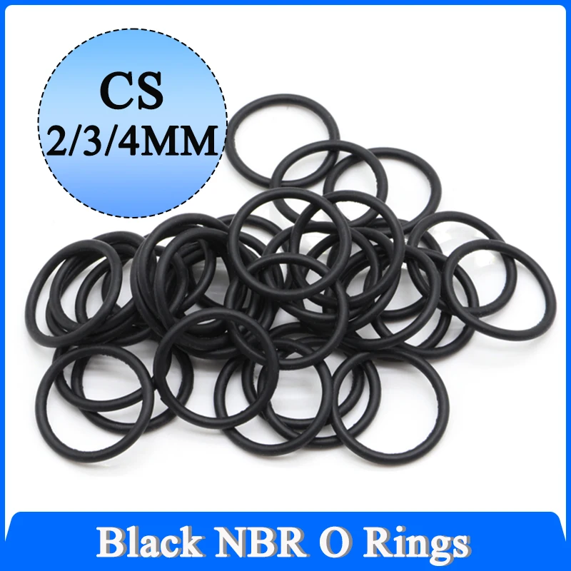 

10 шт., черное уплотнительное кольцо NBR CS 2 3 4 мм, наружный диаметр 5 мм ~ 100 мм, уплотнительная шайба из нитриловой резины, круглое уплотнительное кольцо типа O, устойчивое к коррозии и маслу