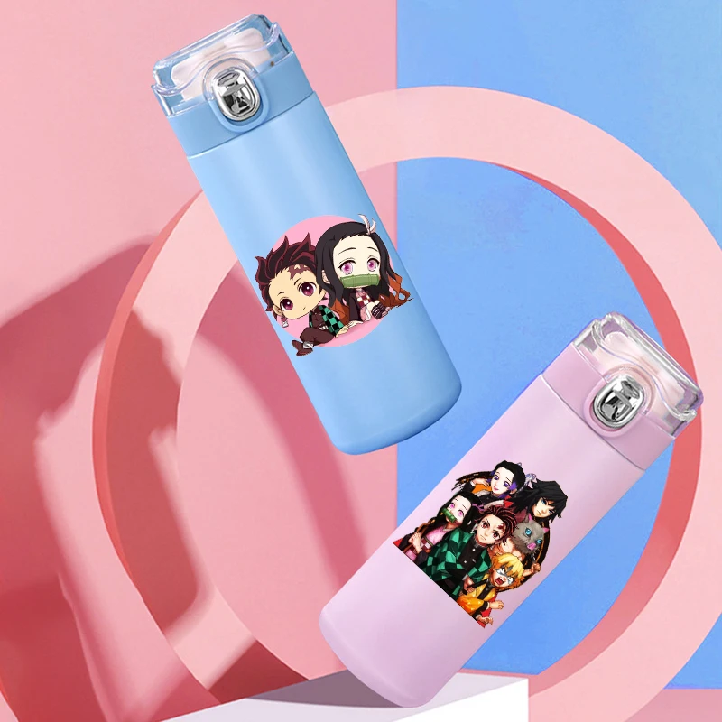 Аниме Demon Slayer с принтом 400 мл термос карманная чашка из нержавеющей стали для кофе