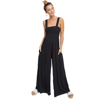 new rayon jumpsuit tube top strap casual loose wide leg trousers summer ladies temperament commuter one piece wide leg pants