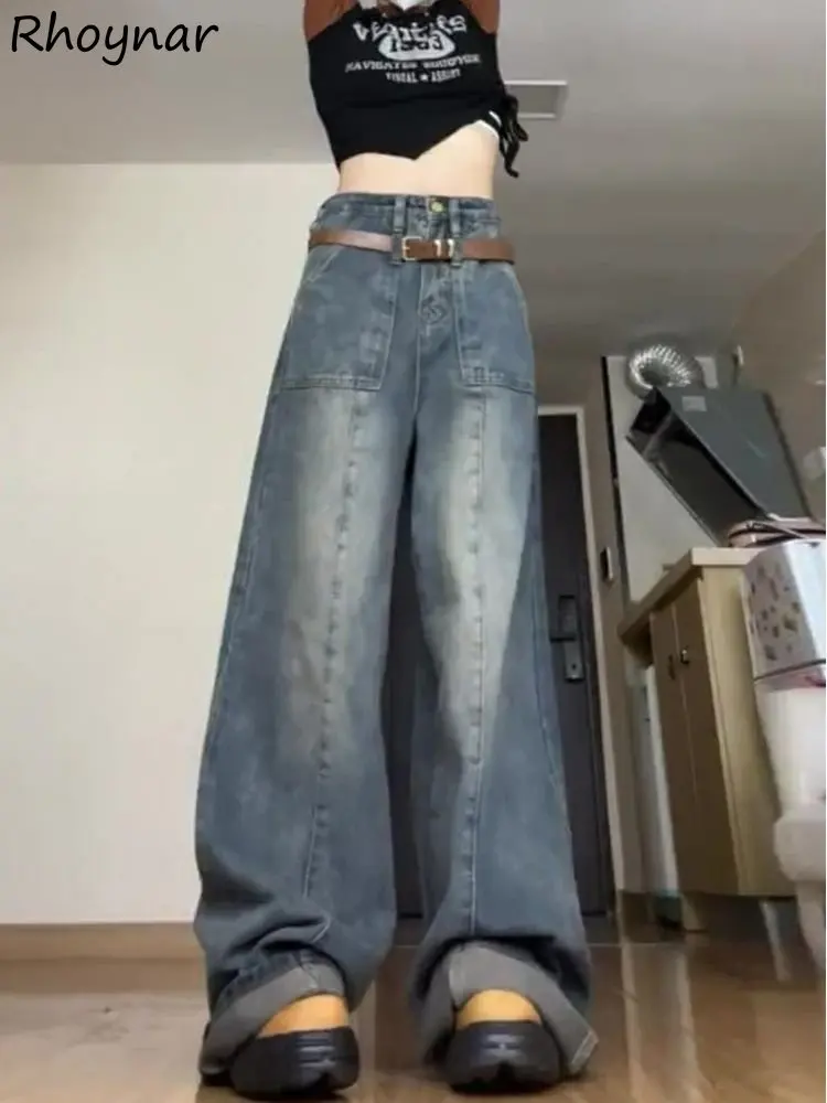 

Женские джинсы с широкими штанинами, свободные винтажные шикарные универсальные модные Молодежные джинсы в стиле ольччан в американском стиле Харадзюку, Y2k