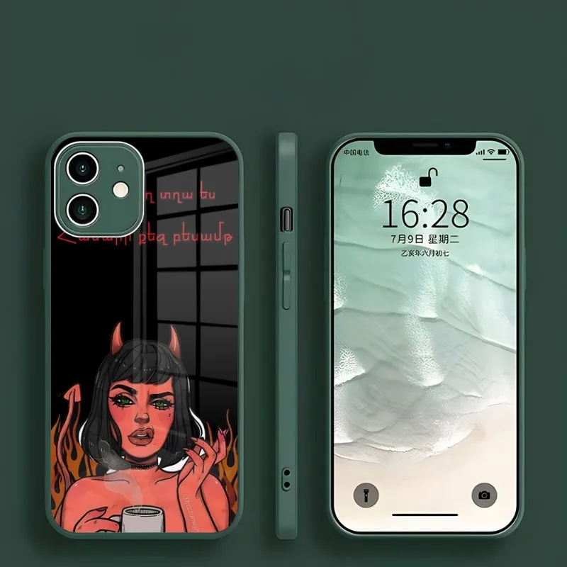 

Fashion Devil Girl Phone Case For Iphone 14 13 Pro Max 12 11 Xr X Xs Mini 6 7 8 Plus Se 2022 2020 Shockproof Cover Glass