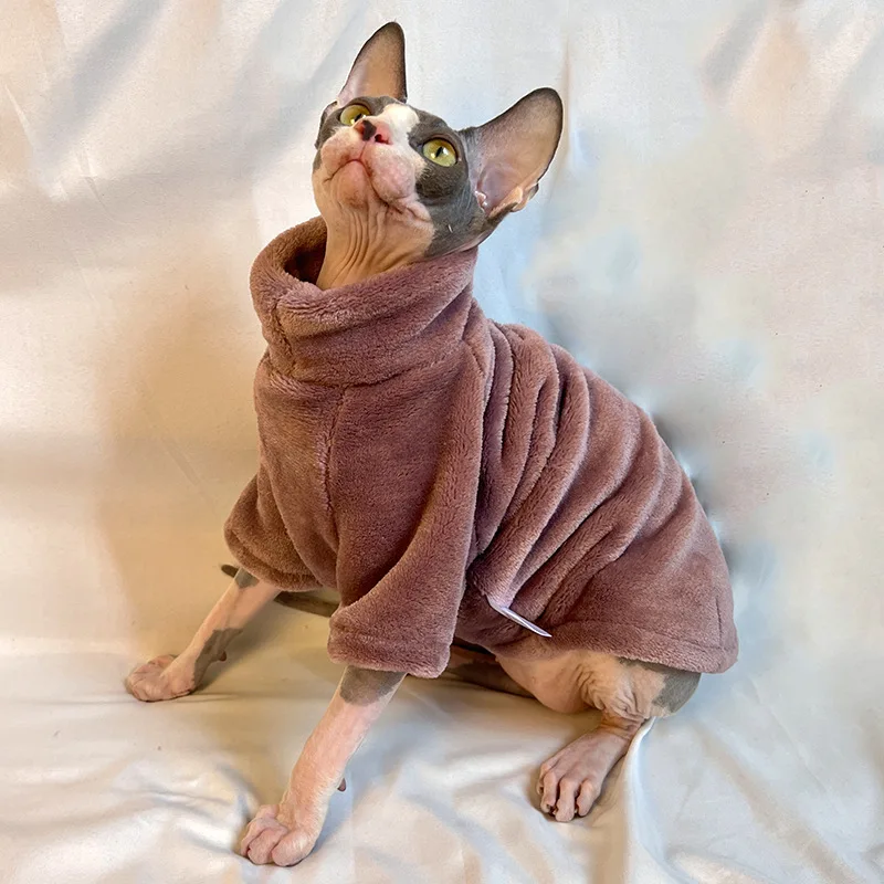 

2022 New Hairless Cat Sweater Winter Fashion Thickening Warm Sphynx Clothes Home Comfortable Winter Dog Clothes for Small Dogs