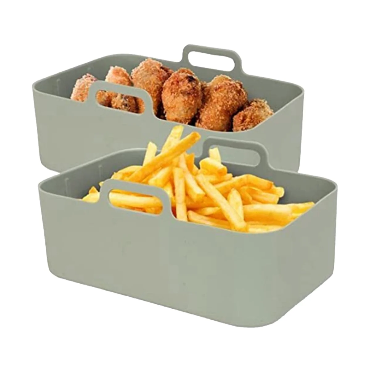 

Silicone Air Fryer Liners, Air Fryer Silicone Liner Reusable Food Safe Non Stick Air Fryer Basket Accessories 2Pc