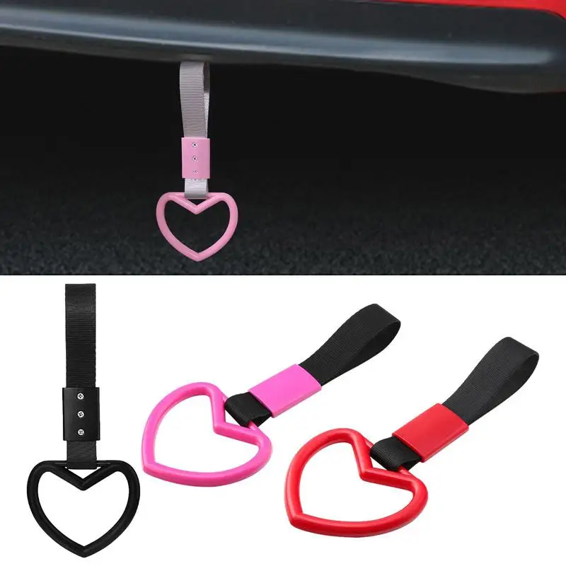 

Car Heart Pendant Rear Bumper Warning Loop Hangable Ornament Universal Charm Strap Drift Auto Accessories Auto Heart Ring