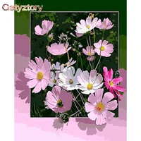 gatyztory framed flower painting by numbers for adults oil paints kits home decor artcraft handpainted diy gift digital paint