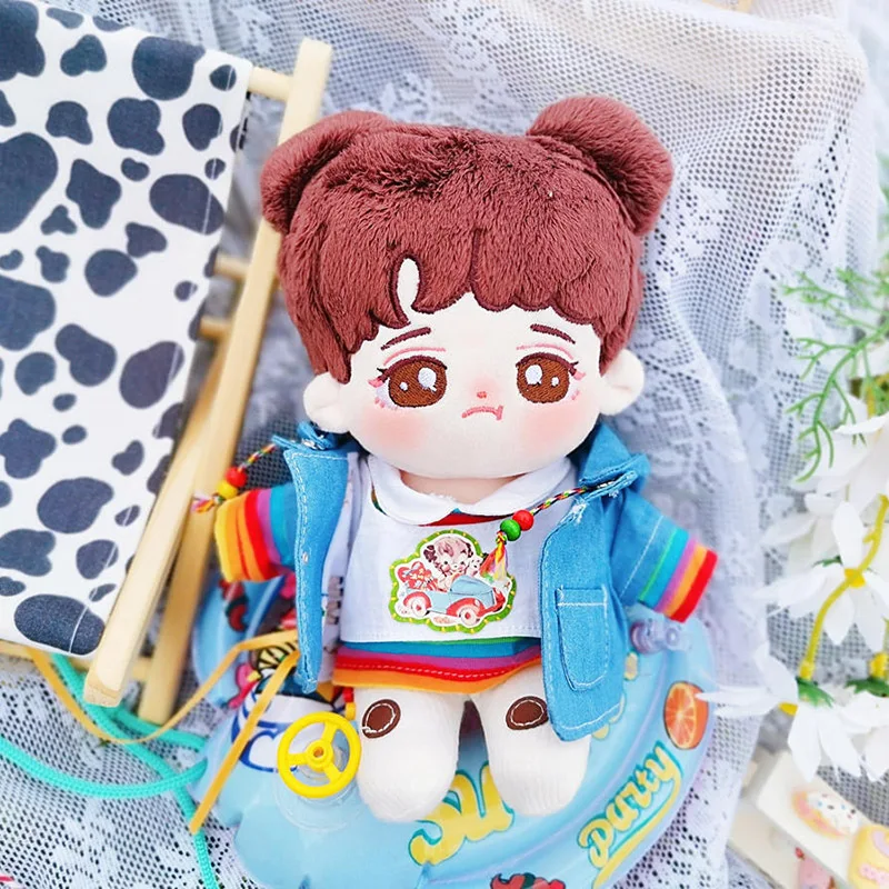 

20CM Cute Cotton Plush Doll Curly Stuffed PP Cotton Plush Toy Brown Bear Ears Cotton Baby Doll Toys Plush Doll for Children Gift