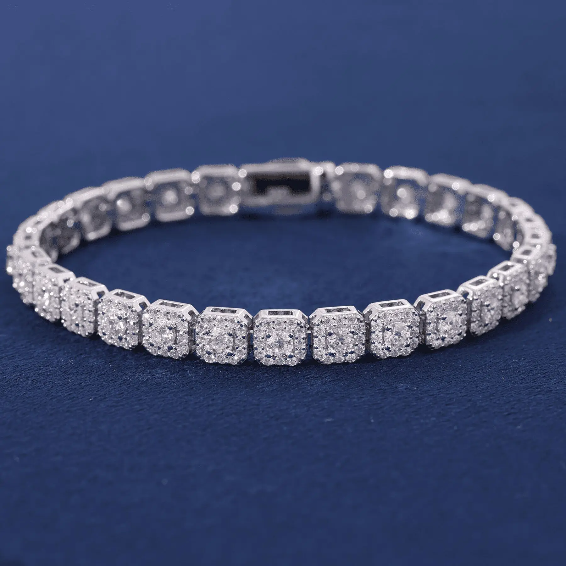 Высокое качество стерлингового серебра 925 пробы теннисный браслет мужской 6 мм