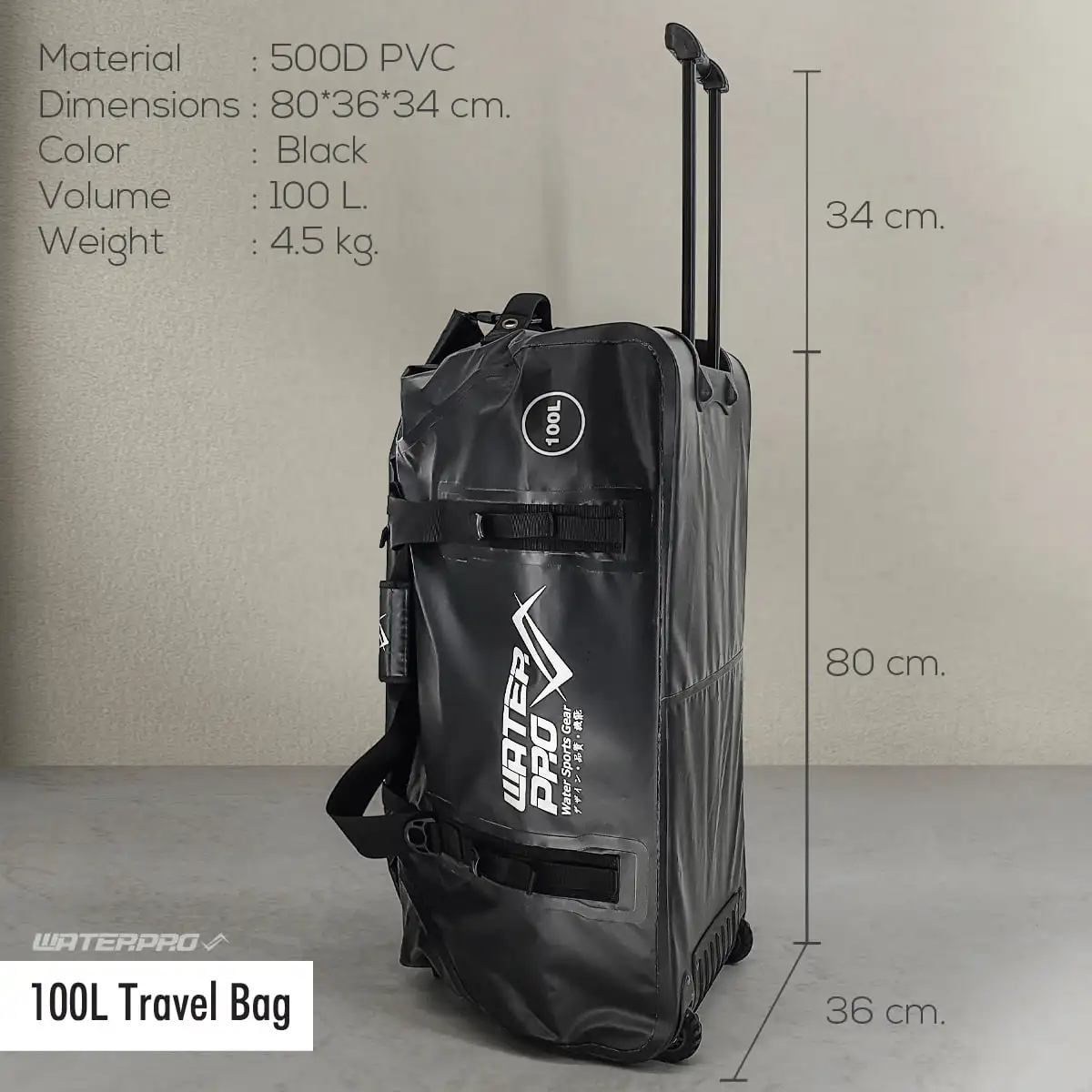 

Water Pro 100L Travel Bag with Handle Scuba Dving Gear Bag